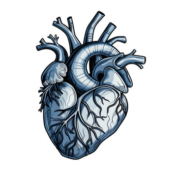 human heart . Clipart PNG image . Transparent background . Cartoon vector style . Generative AI 