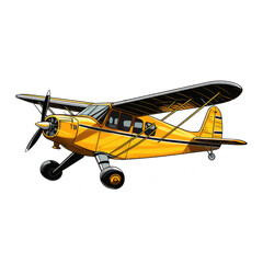 propeller airplane aircraft . Clipart PNG image . Transparent background . Cartoon vector style . Generative AI 