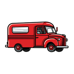  delivery truck . Clipart PNG image . Transparent background . Cartoon vector style . Generative AI 