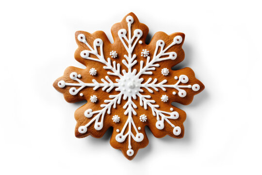 Gingerbread cookie isolated on transparent background, png file