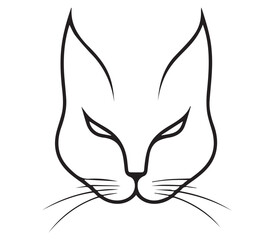 minimalist line art cat face drawing,abstract cat vector,eps,print ready,editable,cut file,clip art