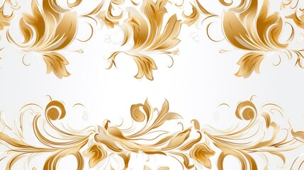 Thai aesthetics, exclusively using the elegant combination of white and gold colors SEAMLESS PATTERN. SEAMLESS WALLPAPER.