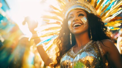 Bright energy of samba carnival - obrazy, fototapety, plakaty