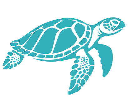 blue sea turtle illustration,vector animal,eps