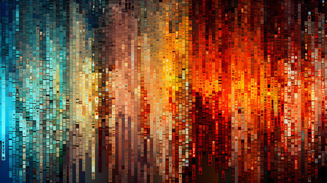 Abstract Depiction of Computer Code, Vivid Colors
