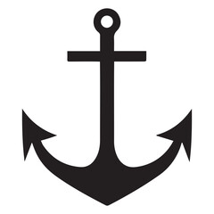 black and white sailor anchor vector drawing, ready to print, EPS, cutting file, clip art