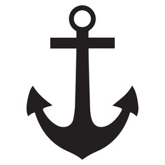 black and white sailor anchor vector drawing, ready to print, EPS, cutting file, clip art