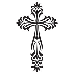 vector religious drawing,vintage cross drawing,eps,print ready,suitable for tattoo,editable,clip art