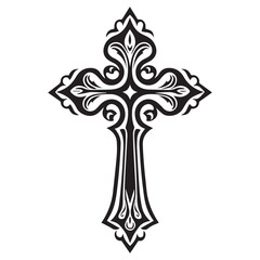 vector religious drawing,vintage cross drawing,eps,print ready,suitable for tattoo,editable,clip art