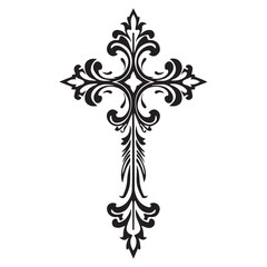 vector religious drawing,vintage cross drawing,eps,print ready,suitable for tattoo,editable,clip art