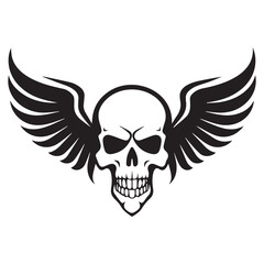 winged skull vector tattoo drawings, ready for print, sticker, eps