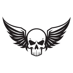 winged skull vector tattoo drawings, ready for print, sticker, eps