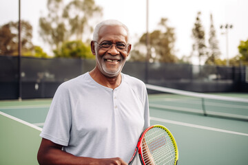 Happy retirement active senior old man play outdoors nature retirement life concept.