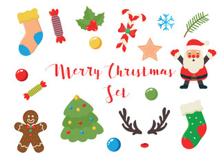 New Year's Christmas set with elements