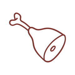Outline Ham With Bone