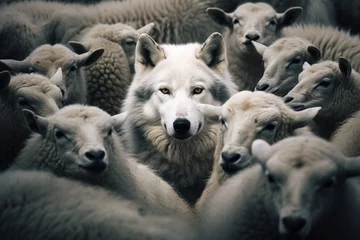 Deurstickers Wolf in sheep's clothing.  © Bargais