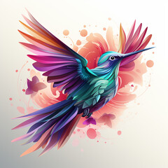 Beautiful bird watercolor paint ai generative