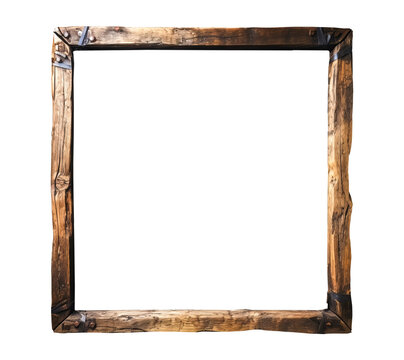 Wooden picture frame isolated on white background. Clipping path included.