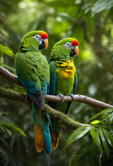 Green parrots