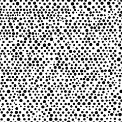 Seamless abstract pattern with dots - hand drawn black and white vector illustration.
