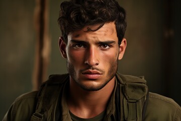 Fototapeta premium Portrait of an Israeli male soldier.