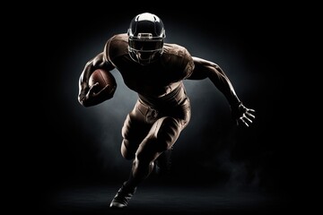 American Football player running with ball.