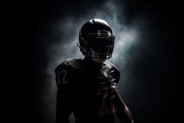 American Football player in fog. - Powered by Adobe