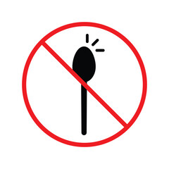 Forbidden spoon vector icon. Prohibited Warning, caution, attention, restriction label danger. No spoon flat sign design. Do not use spoon symbol pictogram. UX UI icon