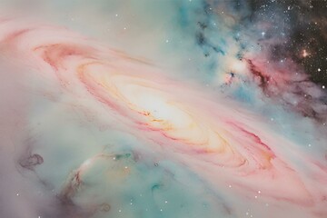 Obraz premium Pastel colors with the cosmic beauty of a galaxy wallpaper, beauty of a galaxy wallpaper, galaxy wallpaper, Beautiful cosmic background 