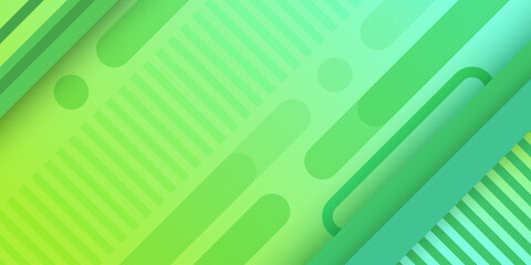 Green abstract background. Dynamic shapes composition