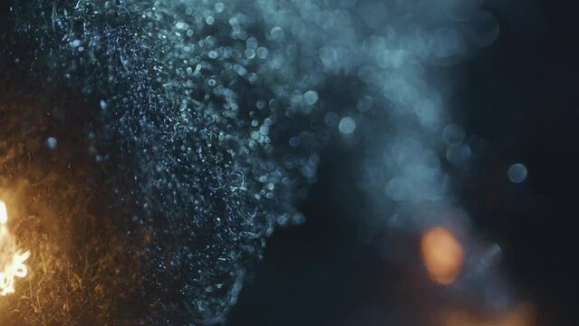 Macro Footage Of Hot Glowing Metal Wool Filaments Burning