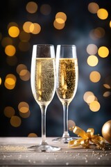 The Elegance of Bubbling Champagne in a Crystal Glass