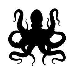 Octopus silhouette - vector illustration