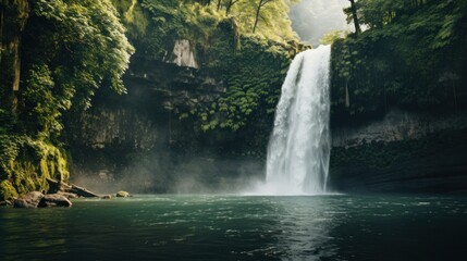 Fototapeta na wymiar A waterfall in the beauty of nature.