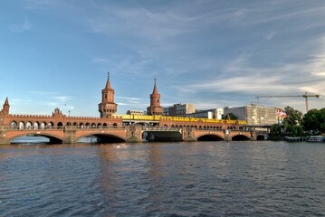 Oberbaumbrucke bridge in Berlin over the Spree river during the daytime
