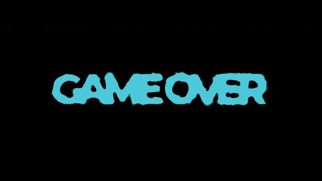 Game Over mystical blue text animation