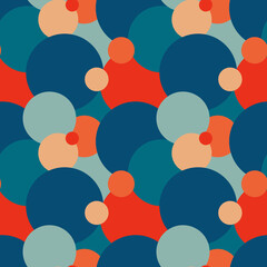 Vintage geometric pattern with circles in the style of the 70s