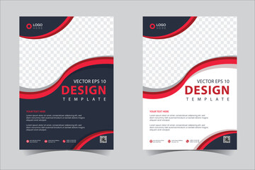 Brochure template layout design. Corporate business annual report, catalog, magazine, flyer mockup. Creative modern bright concept Red and black color  - obrazy, fototapety, plakaty