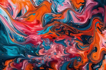 Colorful abstract painting background. Liquid marbling paint background. Fluid painting abstract texture. Intensive colorful mix of acrylic vibrant colors