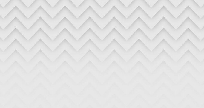 Abstract Animated zigzag pattern moving from up to down and fading with background. Animated white zig zag shapes with shadow over light white color background. Minimalistic flat animation pattern