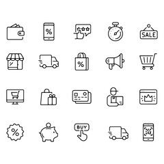Online Shopping icons vector design