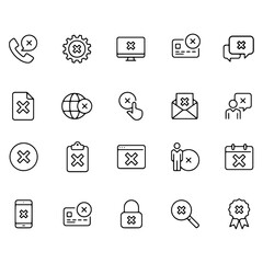 Rejection line icons vector design