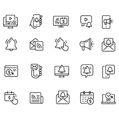 Subscription line icons vector design
