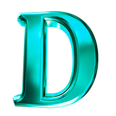 Turquoise symbol with bevel. letter d