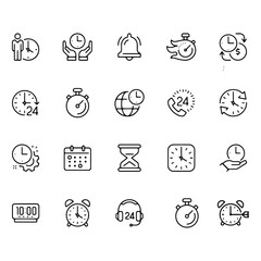 TIME line icons vector design