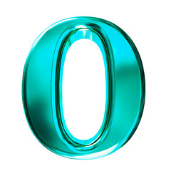 Turquoise symbol with bevel. letter o