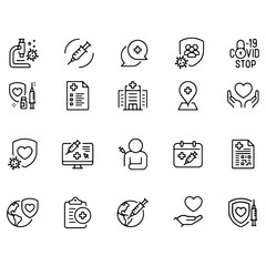 VACCINATION icons vector design