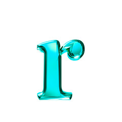 Turquoise symbol with bevel. letter r