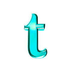 Turquoise symbol with bevel. letter t