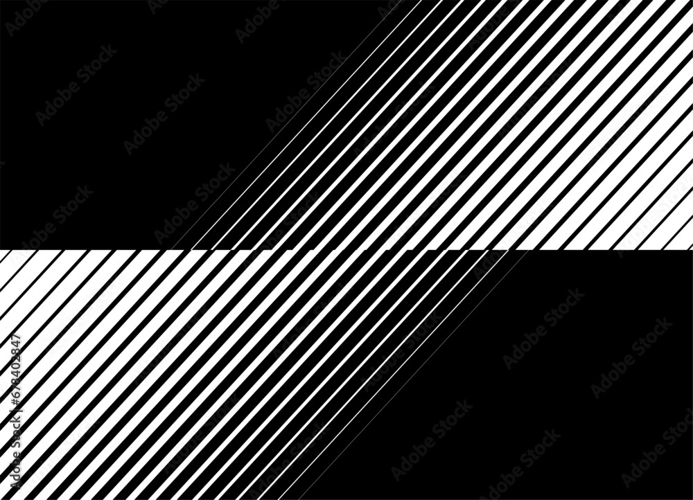 Aufkleber striped vector pattern in retro style from oblique white lines on a black background. modern vector 